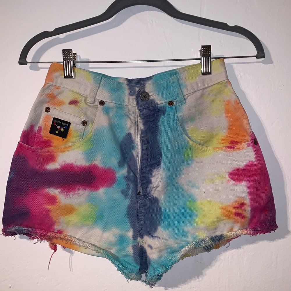 Genetic genes tie dye jean shorts